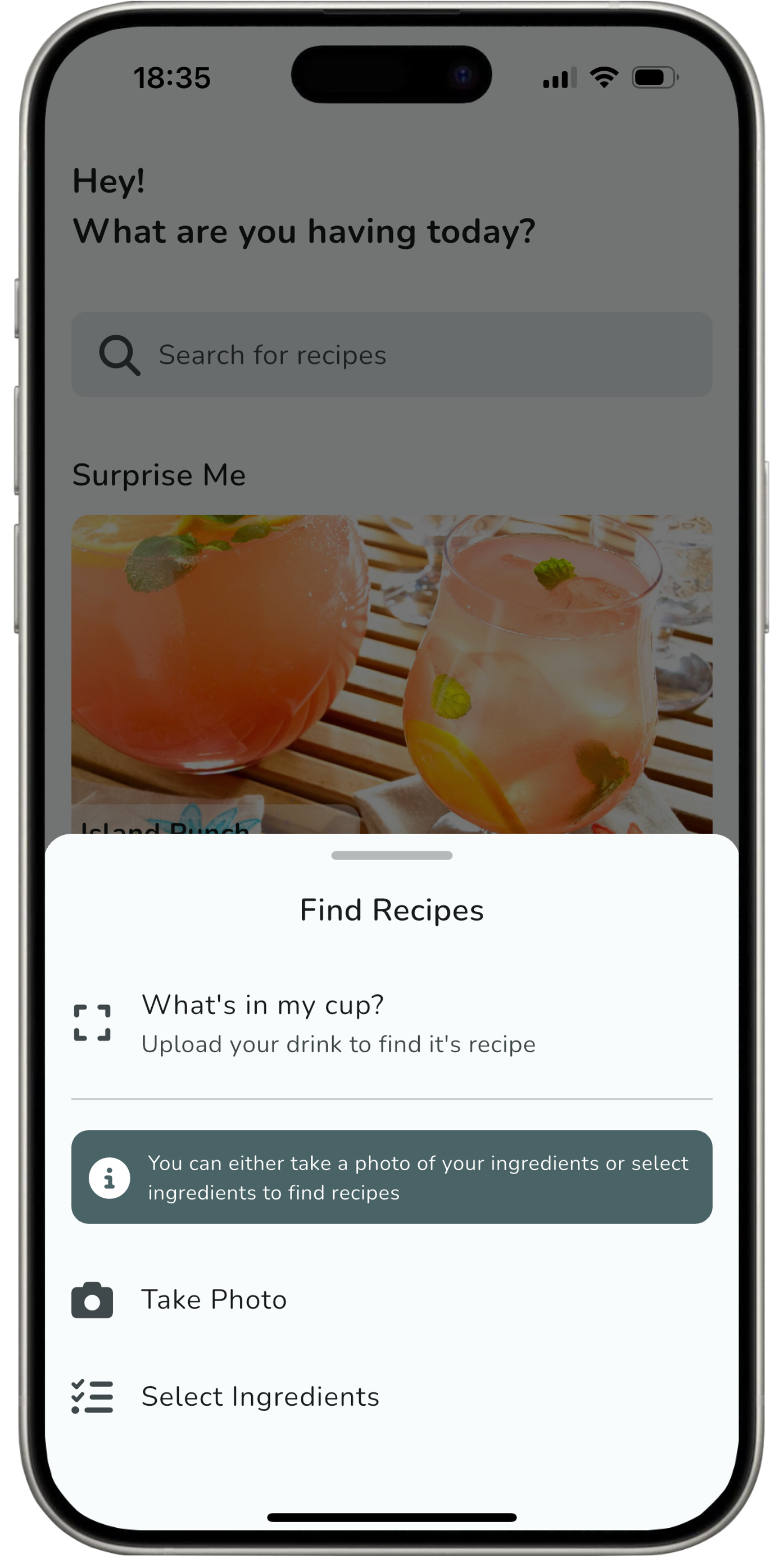 Smart Search & Discovery - Pocket Bartender cocktail feature